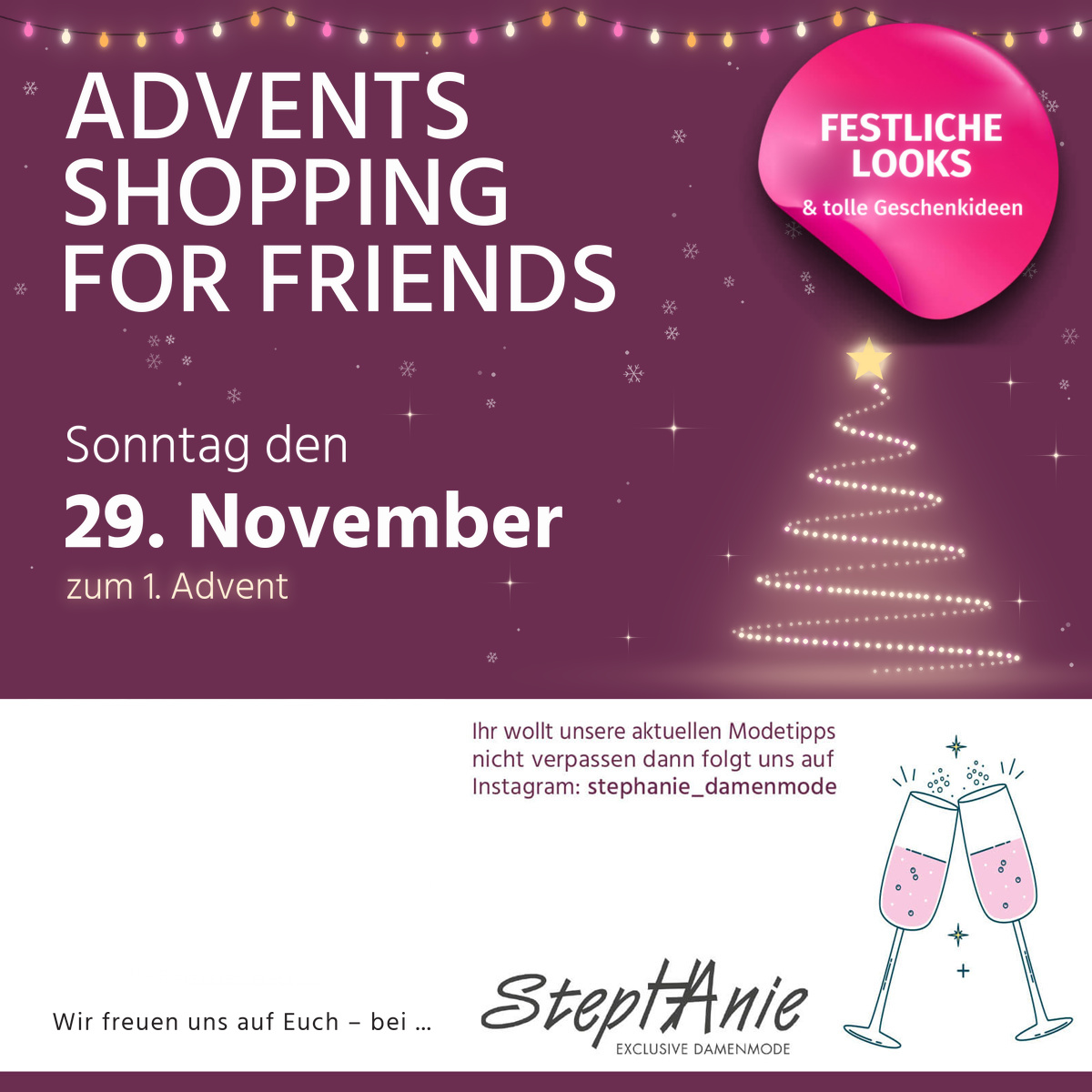 29.11.2026 Advents-shopping Zum 1. Advent – Stephanie Damenmode Bad Kreuznach